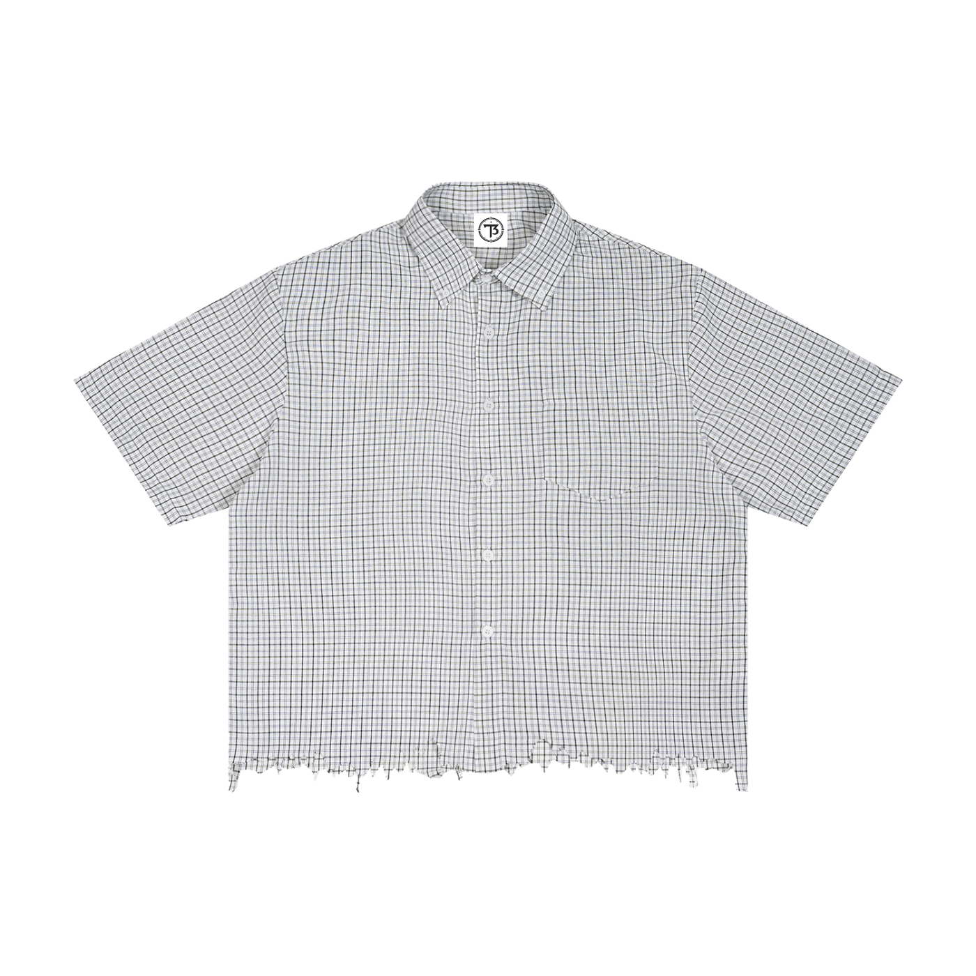Timeless Distressed Plaid Boxy Shirt