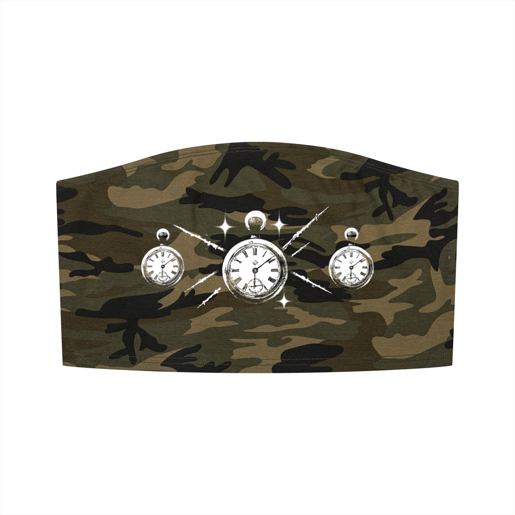 Clock Camo Cropped Tube Top