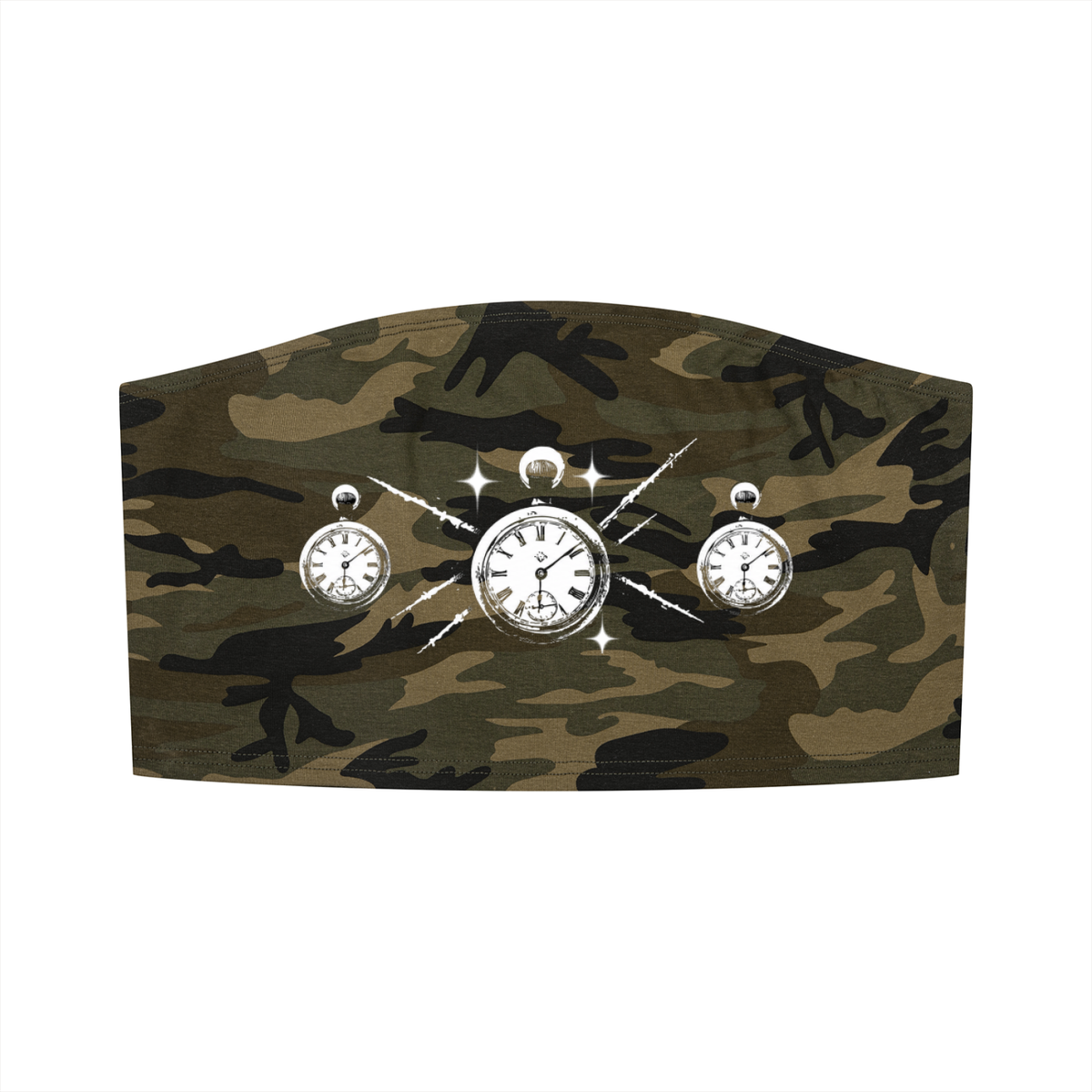 Clock Camo Cropped Tube Top
